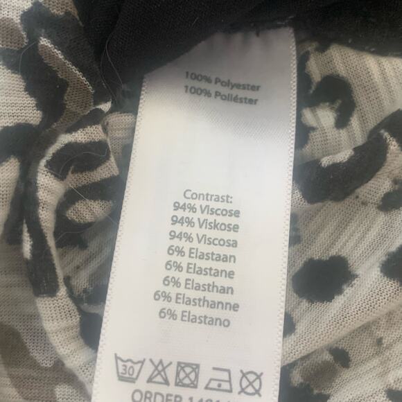 Miss Etam Brown Animal Print Long Sleeve Mini Dress/Top Size Small - Picture 7 of 10